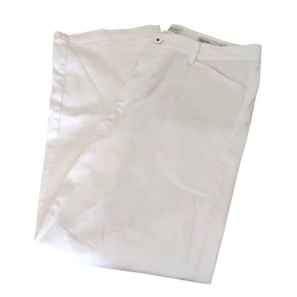 J.Jill Denim Womens Size 12R High-Rise White Wide-Leg Cotton Blend Trouser Pants - Picture 3 of 11